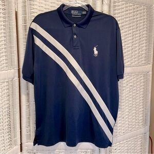Polo Ralph Lauren Moisture Management Navy Blue Large Pony Polo Shirt L